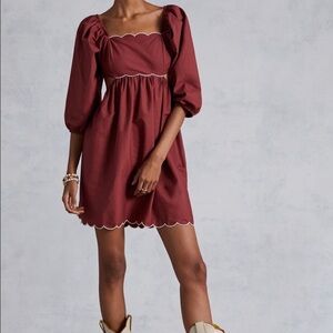 NWT Anthropologie Forever That Girl Scalloped Mini Dress Sz XL
